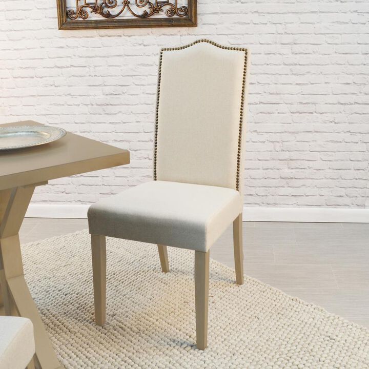Carolina Living Romero Parson Chair - Weathered Gray - Linen Upholstery