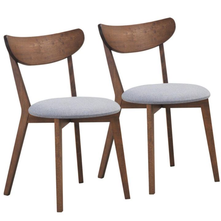 Hivvago Set of 2 Dining Chairs Upholstered Curved Back Side