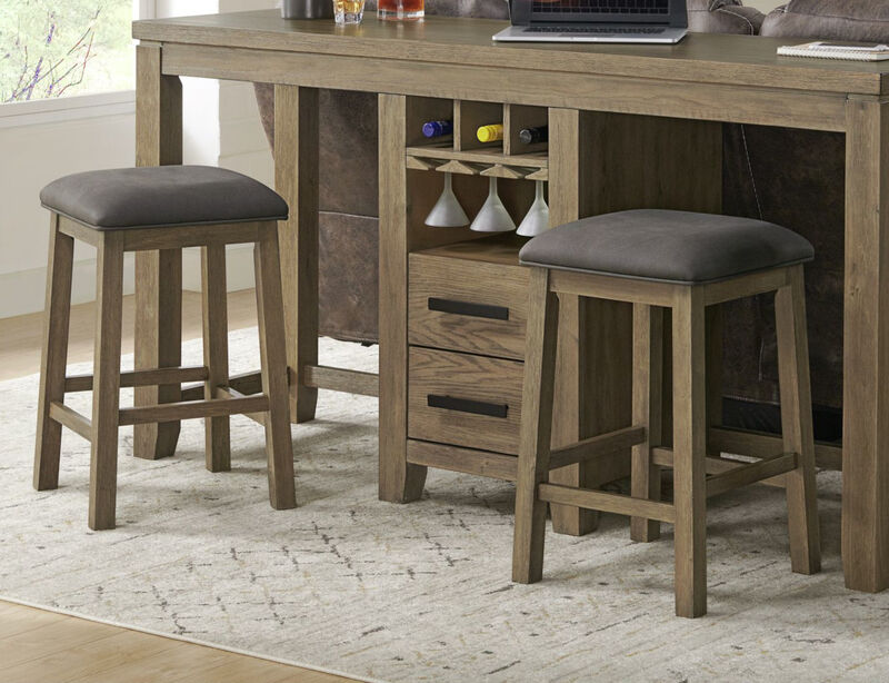 Saunders 25.5 in. Desert Brown Backless Bar Stool with Fabric Padded Seats (Set of 2)