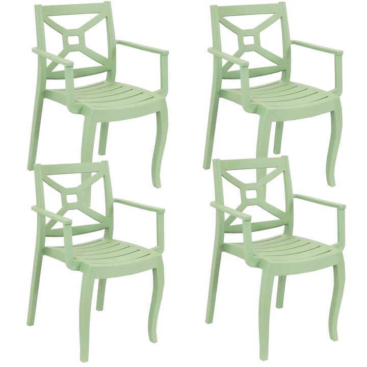 Sunnydaze Tristana Plastic Stackable Patio Armchair