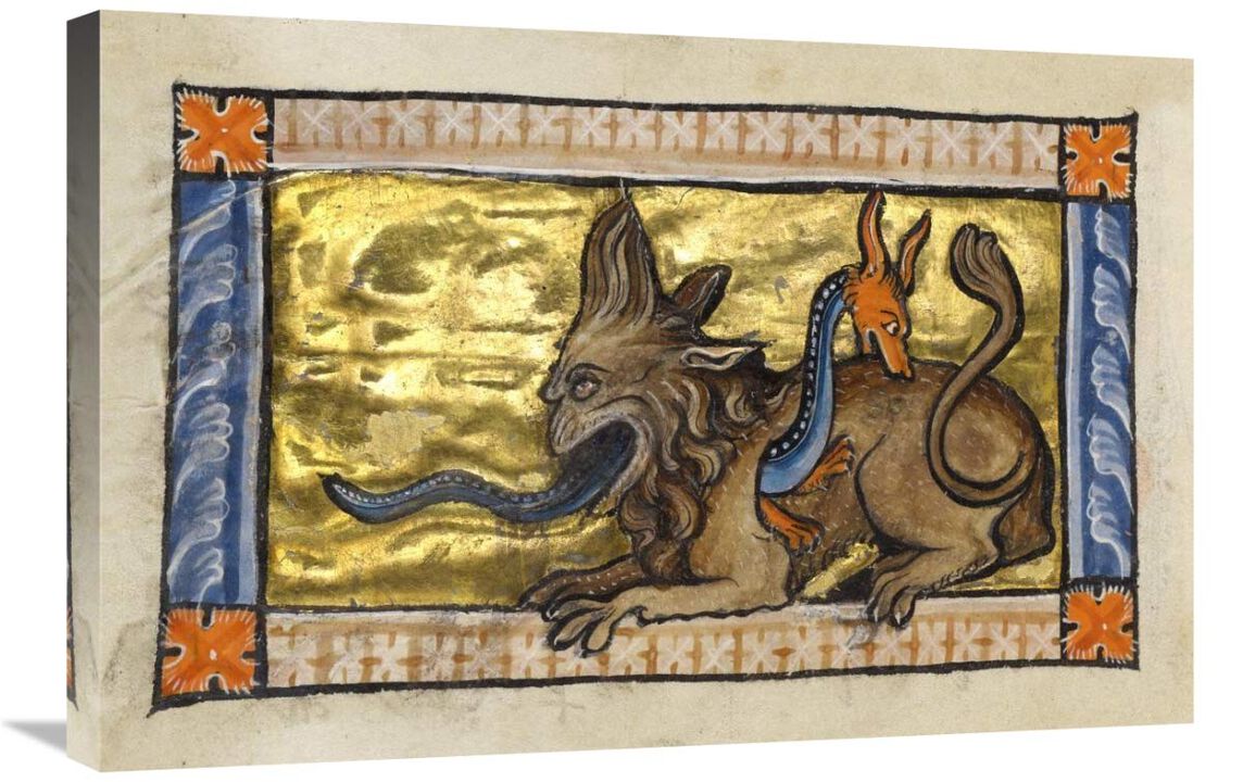 A Crocodile and a Hydrus (detail)-Canvas Art-30x20