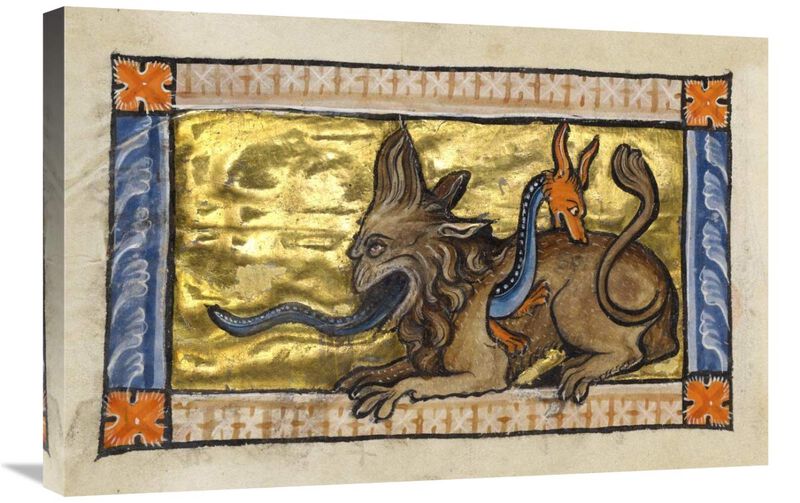 A Crocodile and a Hydrus (detail)-Canvas Art-30x20
