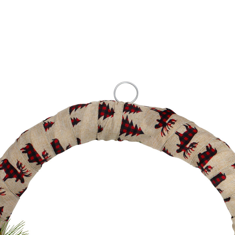 Burlap Wrapped Artificial Christmas Wreath - 24-Inch  Unlit