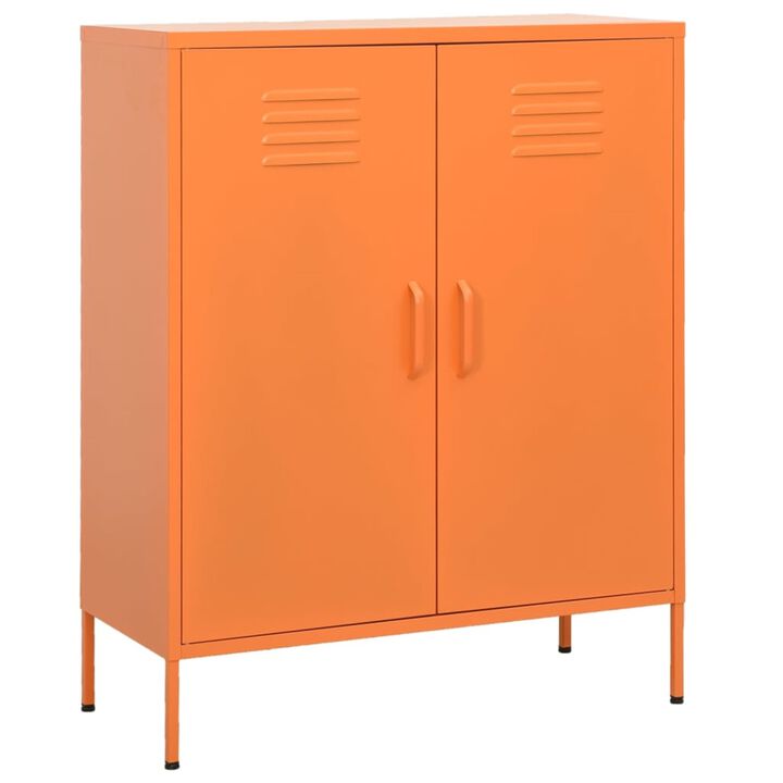 vidaXL Storage Cabinet Orange 31.5"x13.8"x40" Steel