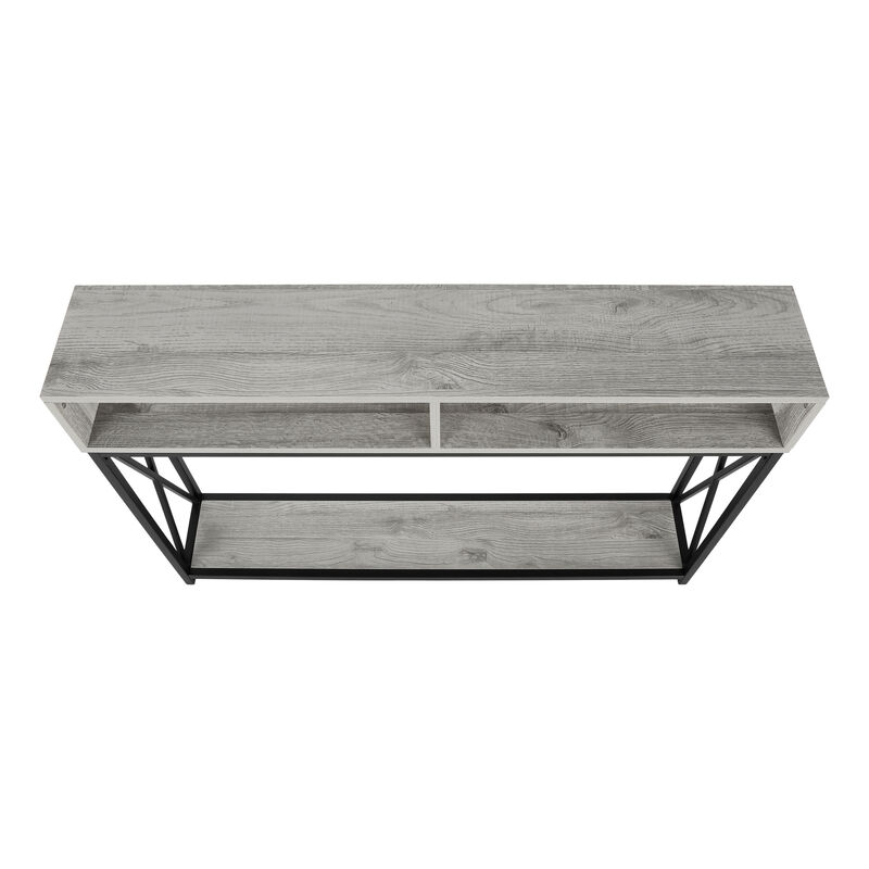 Monarch Specialties I 3572 Accent Table, Console, Entryway, Narrow, Sofa, Living Room, Bedroom, Metal, Laminate, Grey, Black, Contemporary, Modern