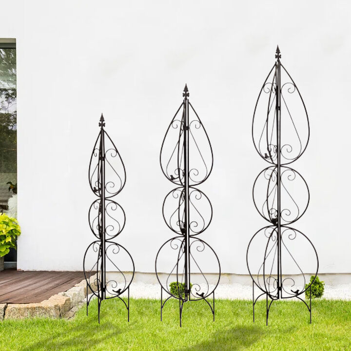 Decorative Garden Trellises (Set of 3) for Outdoor Plant Support and Climbing Vines