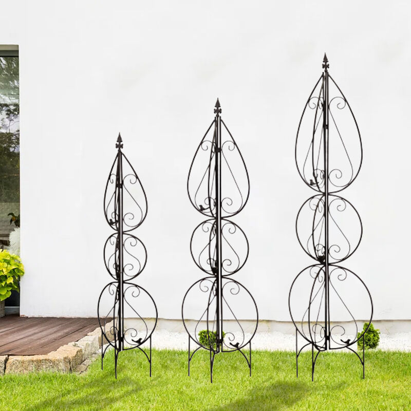 Decorative Garden Trellises (Set of 3) for Outdoor Plant Support and Climbing Vines