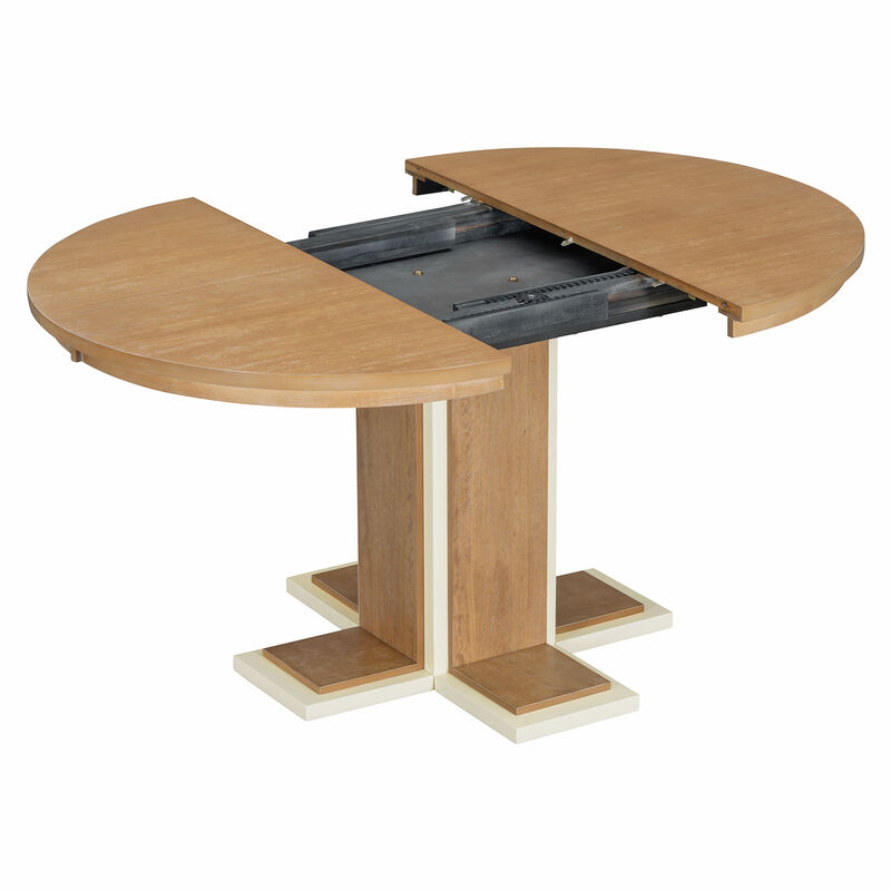 Merax Extendable Dining Table with a Middle Leaf