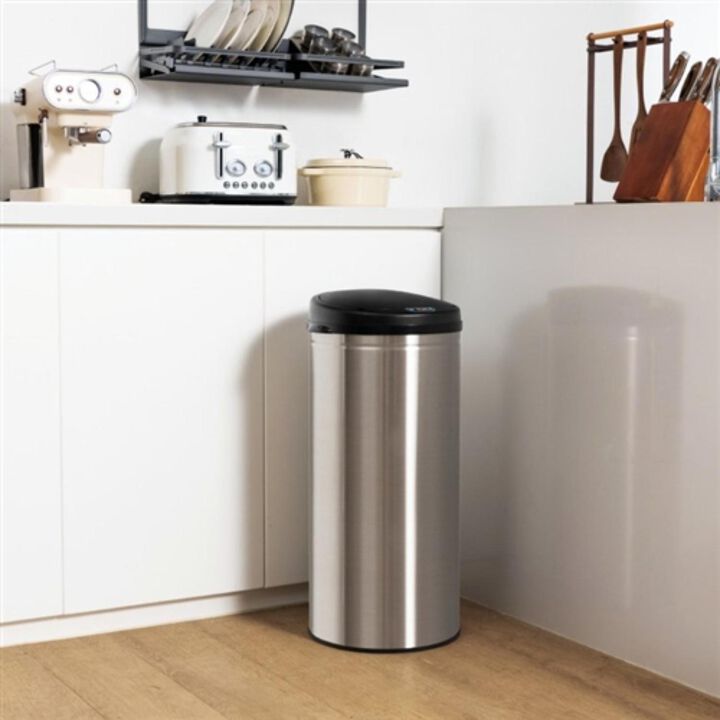 Hivvago 8 Gallon Stainless Steel Motion Sensor Trash Can Kitchen Home Office Waste Bin