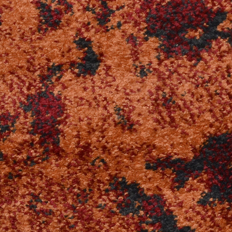 RUGSOTIC CARPETS MACHINE MADE HEATSET POLYPROPYLENE AREA RUGS  - 6'7''x9', Rectangle Shape, Orange Color, Contemporary Modern Design, Midium Pile Machine Made Area Rugs (M00034)
