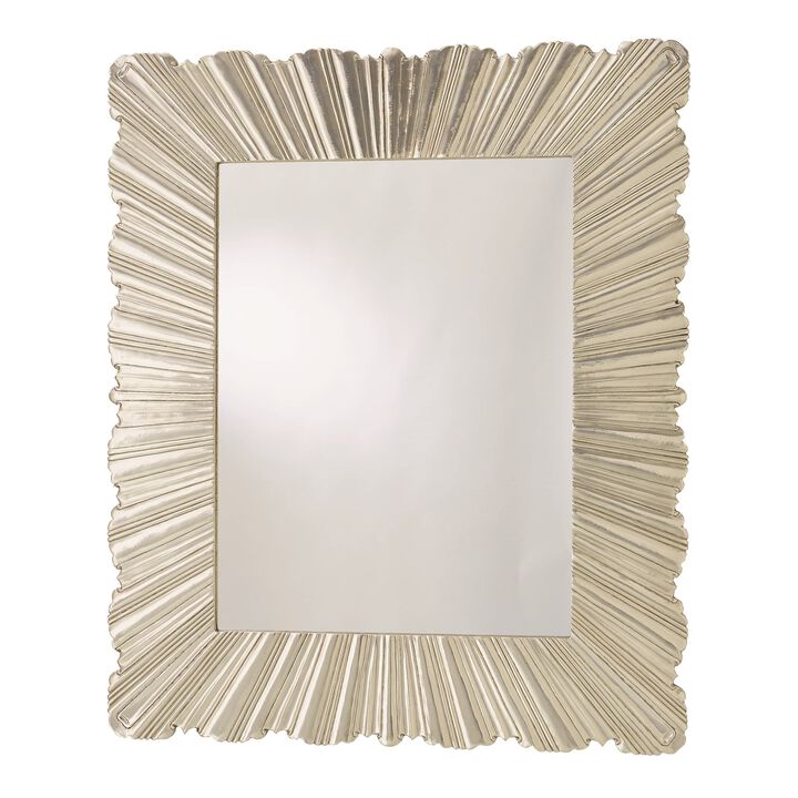 Linenfold Large Silver Mirror