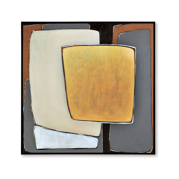 Bolton Wall Art, Multicolor Geometric Modernist Design, Canvas 48x48 - Benzara