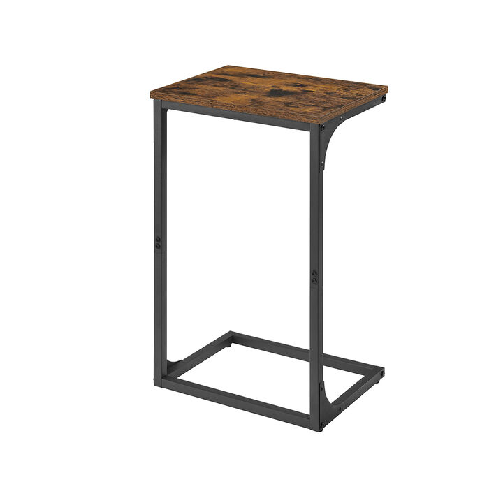 Sofa Side Table with C-Shaped Metal Frame Design