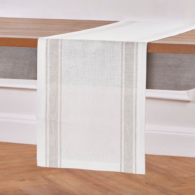 Solino Home 100% Pure Linen Tablecloth | Farmhouse Stripe