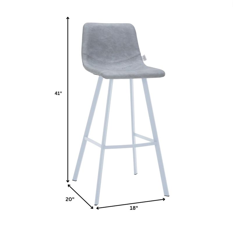 LeisureMod Elland Bar Stool – Modern White Base with Comfortable Padded Seat – Set of 2, Stylish and Durable