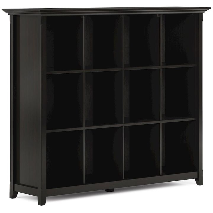 Simpli Home Amherst Solid Wood 12 Cube Storage Bookcase In Hickory Brown