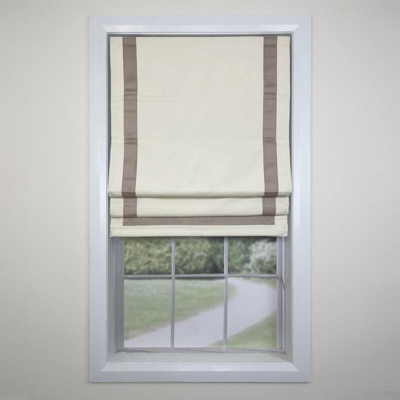 Versailles Valentina Cordless Roman Blackout Shades For Windows Insides/Outside Mount 32" x 63" Taupe