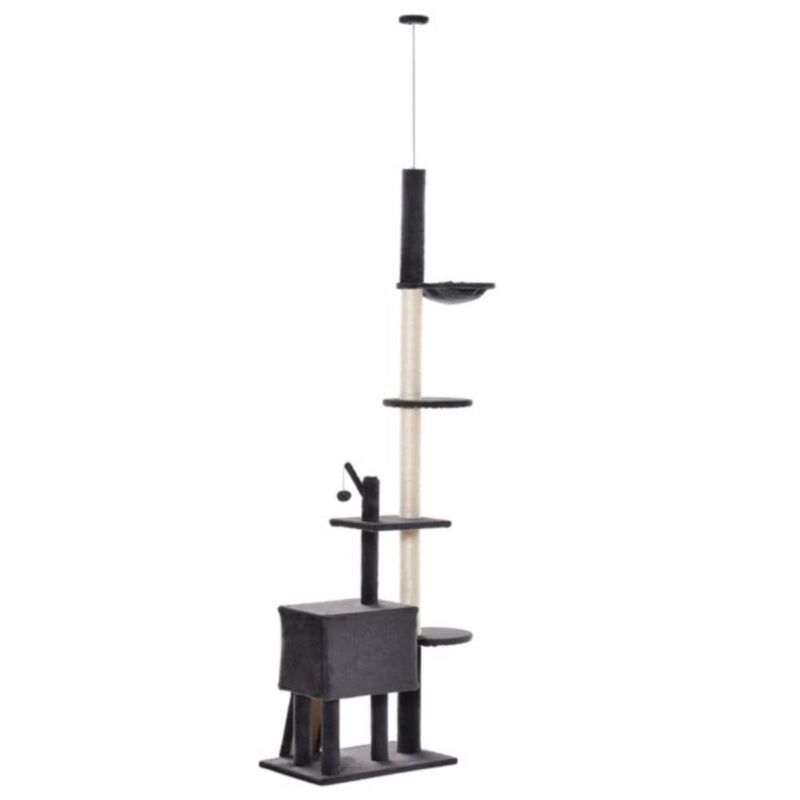 Cat Tree Multi-Level Tower with Cozy Condo, Scratching Posts, and Perches for Indoor Cats