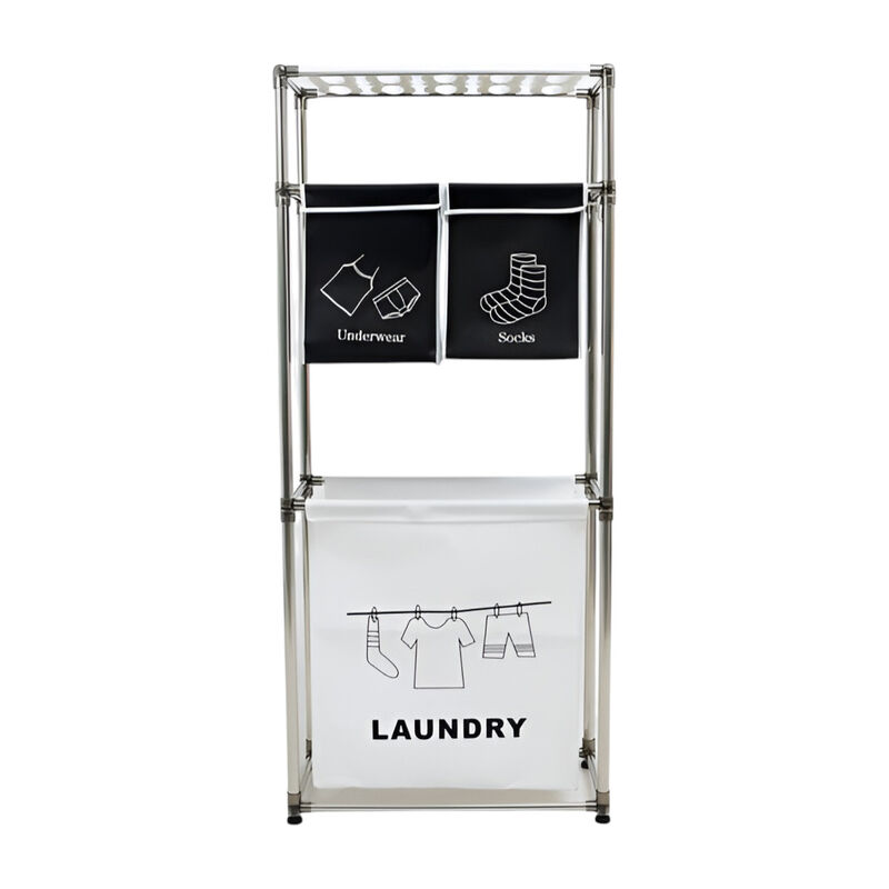 3-Tier Laundry Hamper with 4 Removable Bags Clothes Organizer for Sorting and Storage