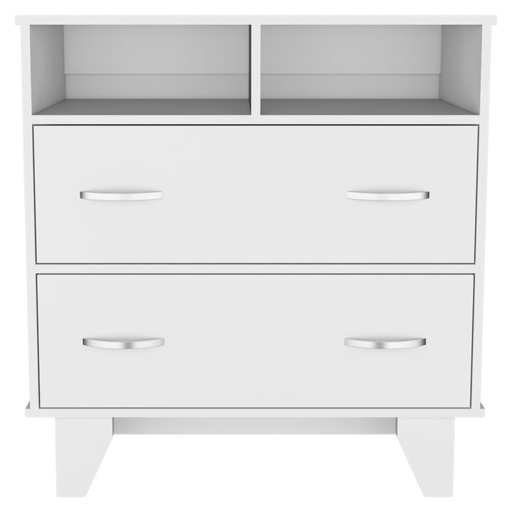 Aaron 2-Drawer 2-Shelf Dresser White