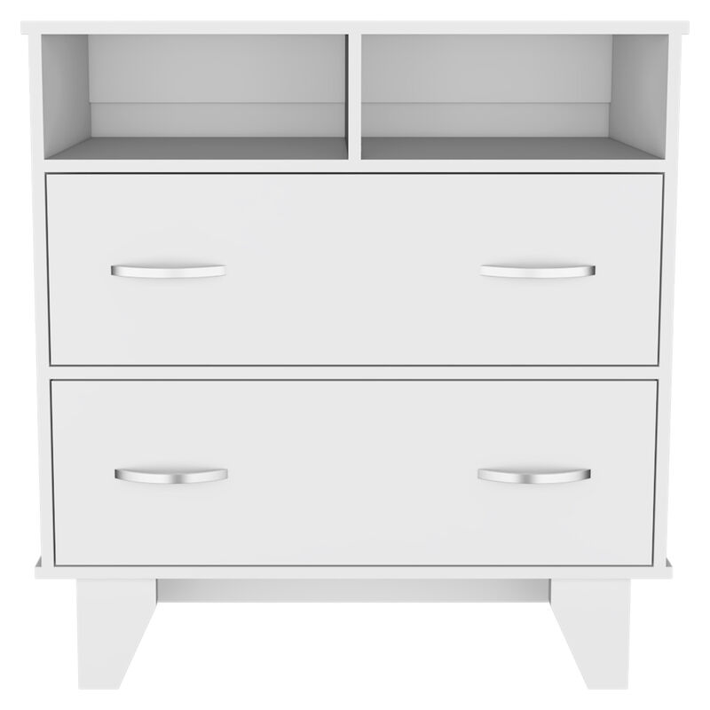 Aaron 2-Drawer 2-Shelf Dresser White