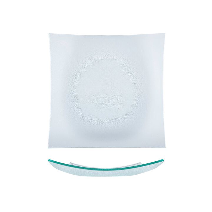 Glass Dinnerware 11.5" x 11.5" Square Clear Glass Plate (Set of 2)