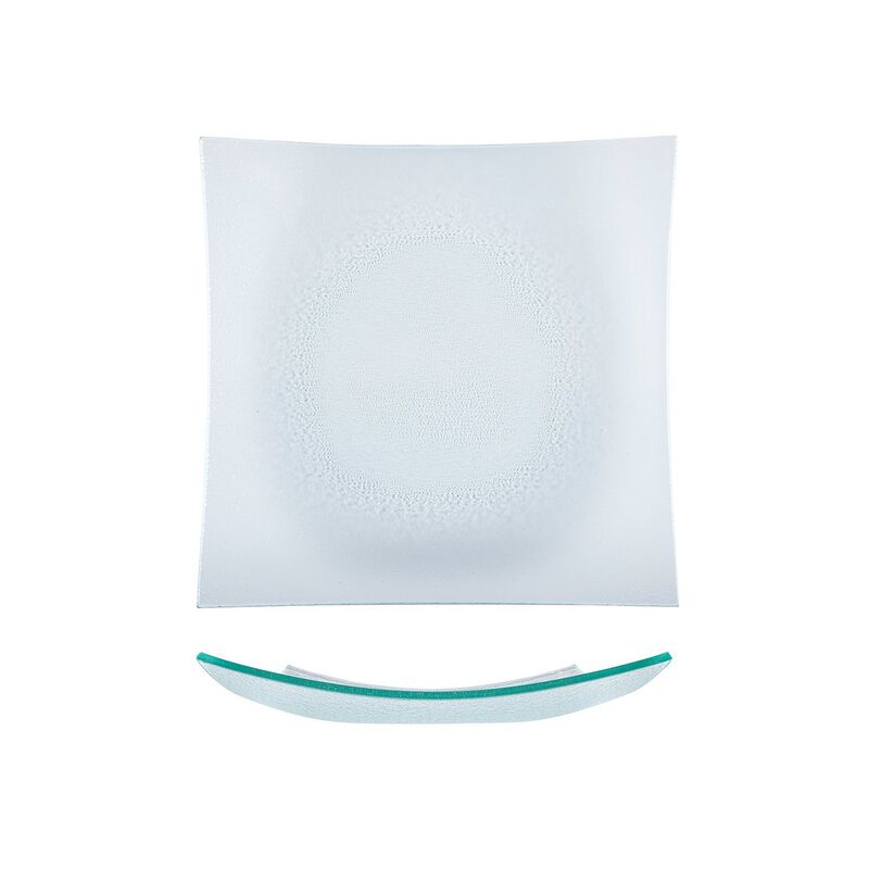 Glass Dinnerware 11.5" x 11.5" Square Clear Glass Plate (Set of 2)
