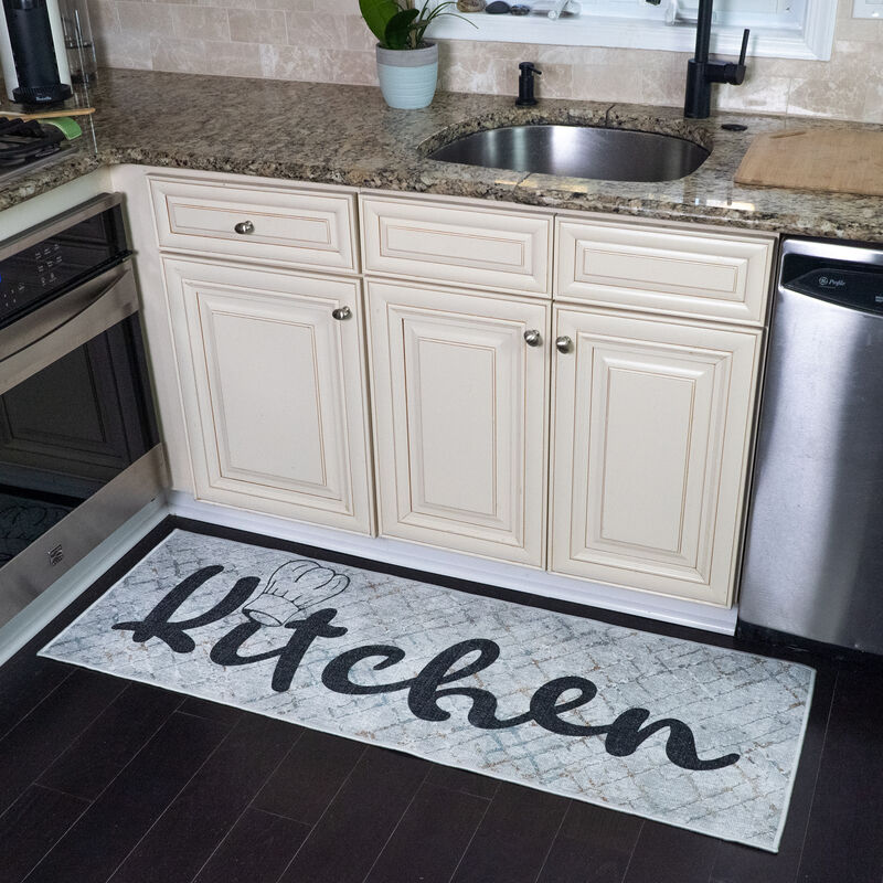 SUSSEXHOME Non Skid 70 % Cotton Washable Kitchen Runner Rug - 20 x 59 Inches