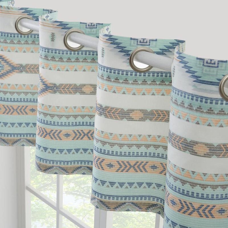 Greenland Home Fashions Barefoot Bungalow Phoenix Window Valance - 84x16", Turquoise