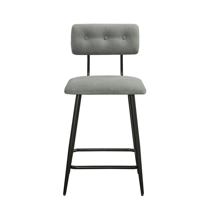 Gracie Mills Roscoe 25" Tufted Metal Frame Counter Stool