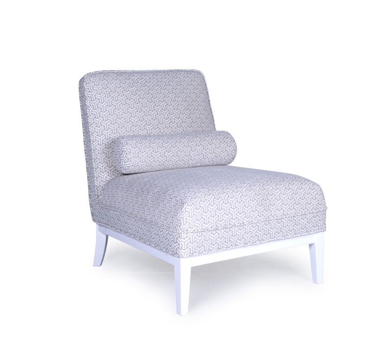 Pasargad Home Firenze Collection Upholster Lounge Chair with Pillow