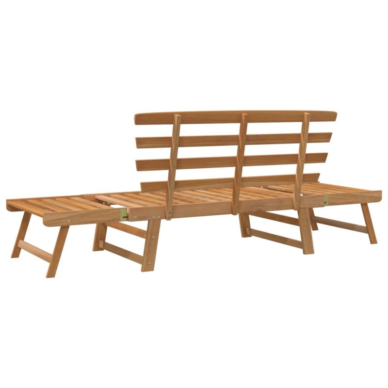 vidaXL 2-in-1 Patio Bench and Day Bed - 74.8" Adjustable, Weather-Resistant, Solid Acacia Wood, Easy Assembly, for Garden, Patio, Outdoor Use