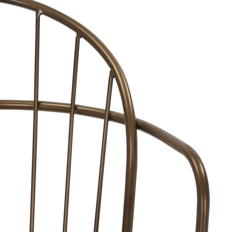 LumiSource Antique Copper Metal, White Washed Wood Riley Chair