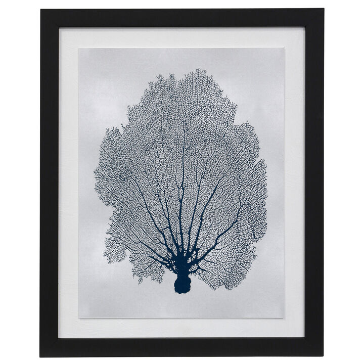 Sea Fan Teal On Gold II Framed Print