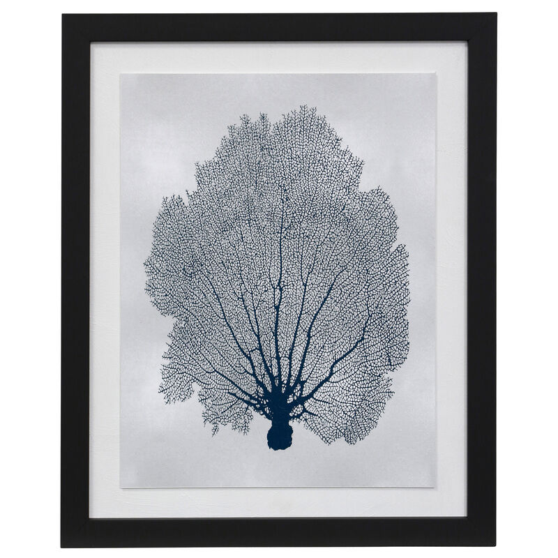 Sea Fan Teal On Gold II Framed Print