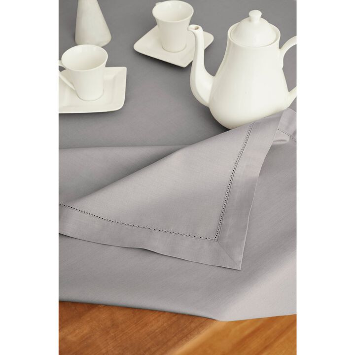 Solino Home Cotton Linen Hemstitch Tablecloth for Thanksgiving, Christmas