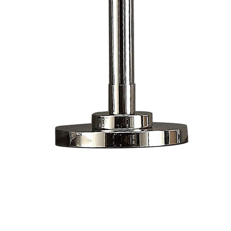 31 Inch Table Lamp Set of 2, Empire Fabric Shade, Modern Nickel Base-Benzara