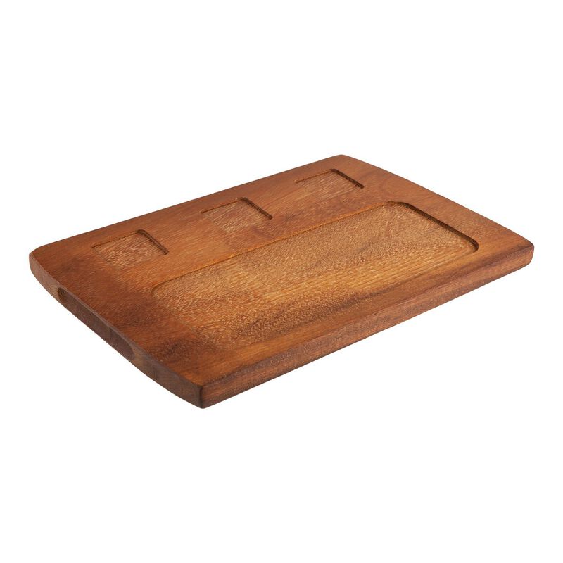 Wood 15.75" x 10.75" Rectangular Brown Wood Serving