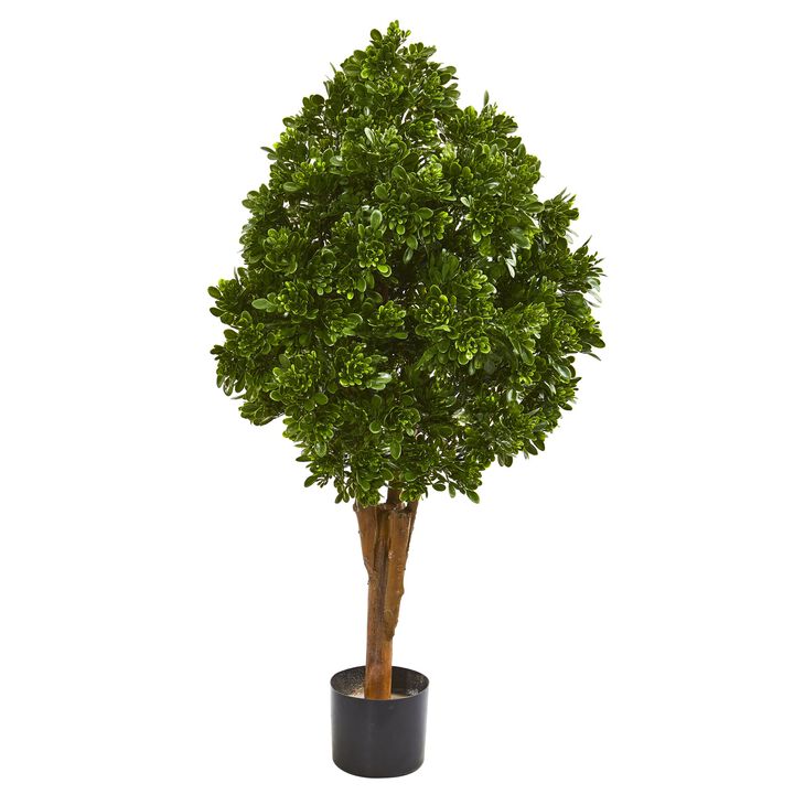 Hivvago 41 Inches Tea Leaf Artificial Tree UV Resistant (Indoor/Outdoor)