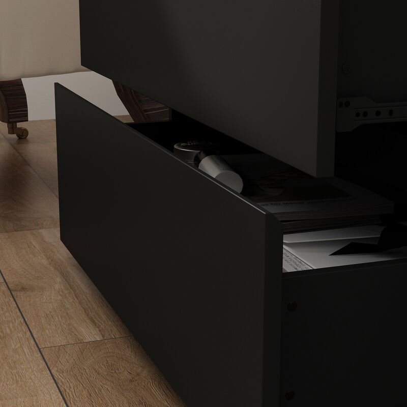 FUFU&GAGA 3-Drawer Modern Dresser with Sleek Design, Spacious Storage, (30.3" W x 15.7" D x 32.3" H), Black