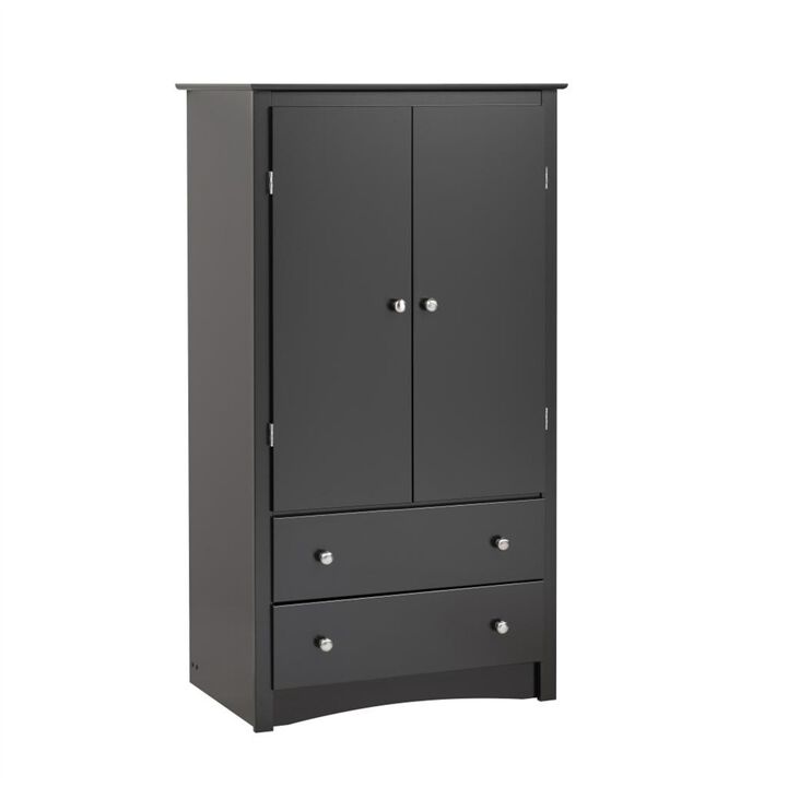 Prepac Black Sonoma 2 Door Armoire