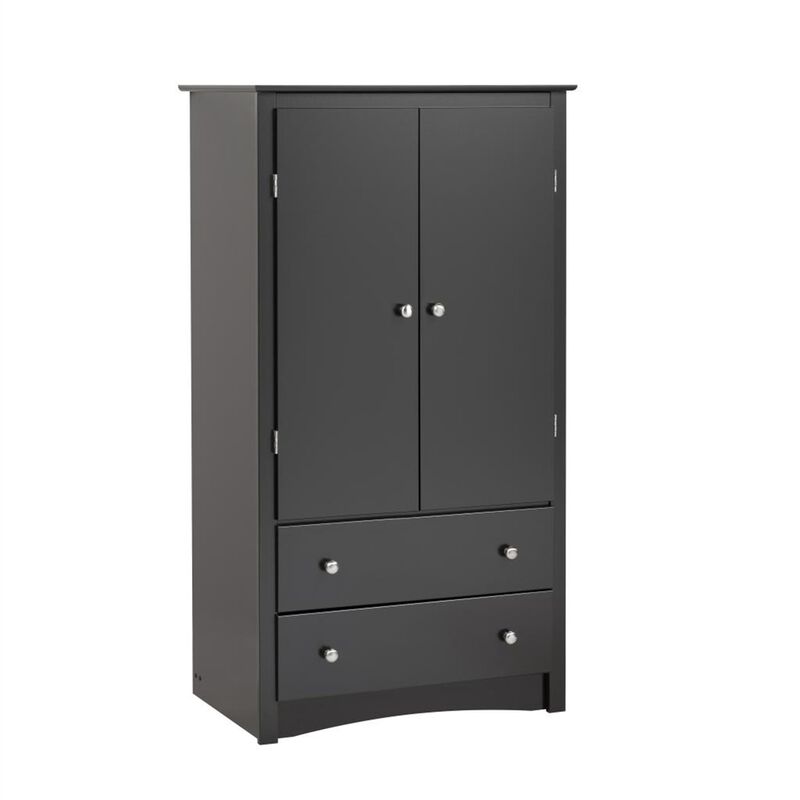 Prepac Black Sonoma 2 Door Armoire