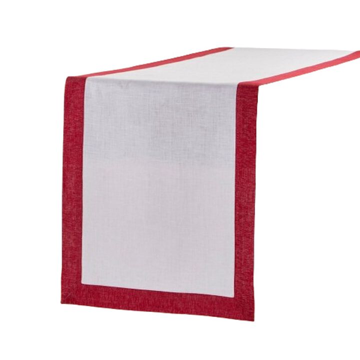 Solino Home 100% Pure Linen Table Runner 14 x 90 Inch | Festive Edge