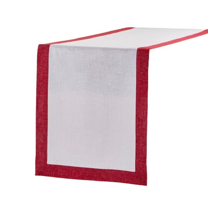 Solino Home 100% Pure Linen Table Runner 14 x 90 Inch | Festive Edge