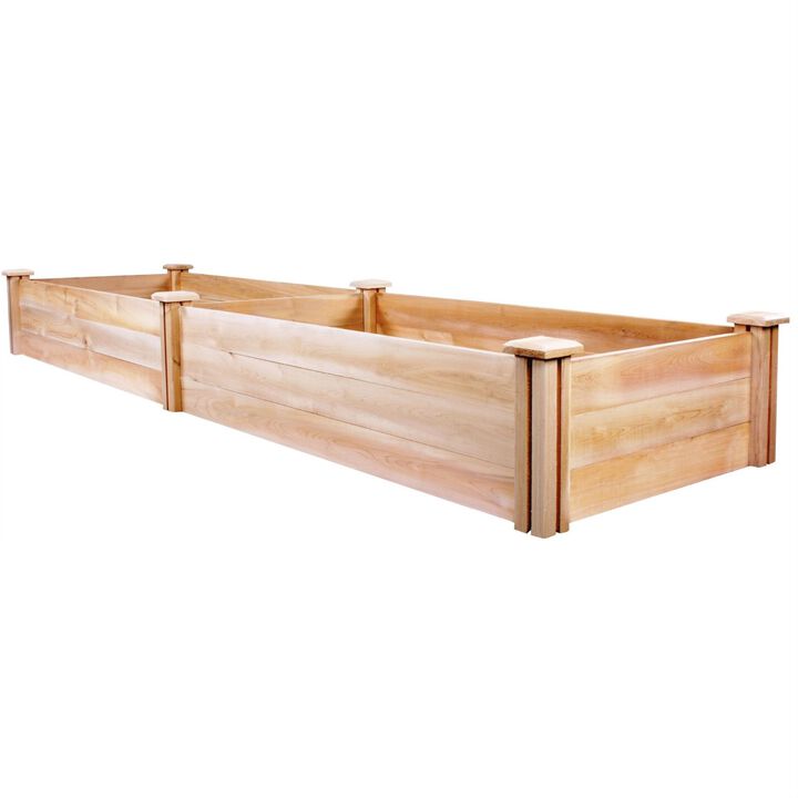 QuikFurn Cedar Wood 2-Ft x 8-Ft Outdoor Raised Garden Bed Planter Frame - Made in USA
