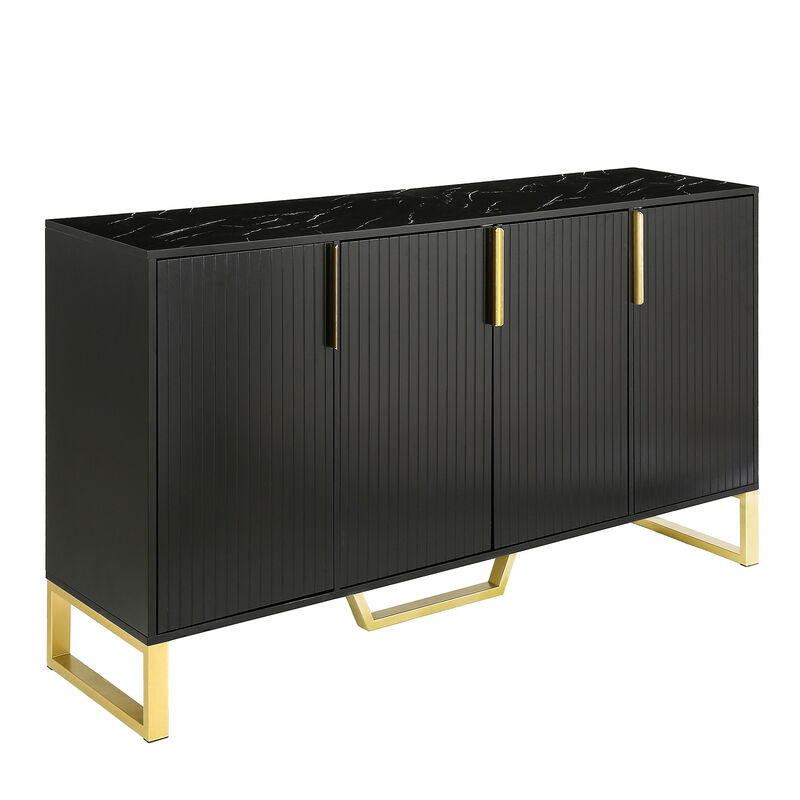 Merax Modern Metal Handles Sideboard Kitchen Cabinet