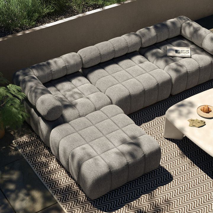 Roma Outdoor 3-Piece Sectional with Ottoman