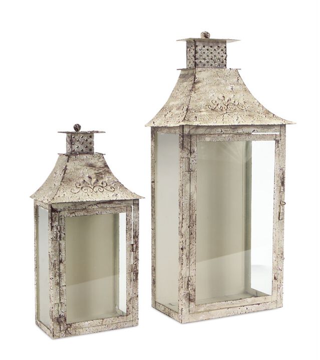 Set of 2 Lanterns for Home Décor, Outdoor Lighting, and Seasonal Decorations