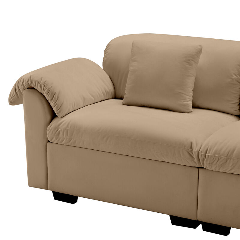 Merax Loveseat Sofa with Storage Reversible Ottoman