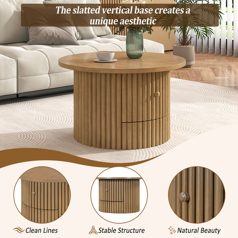 Merax Farmhouse Coffee Table with 1 Drawer